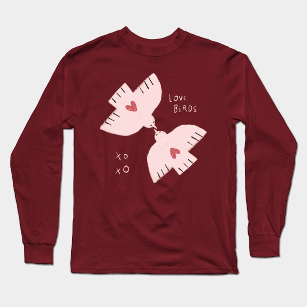 Love Birds Long Sleeve T-Shirt by heatherschieder